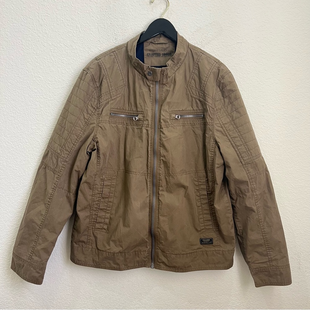 Angelo Litrico Wild Summer Light Windbreaker Biker Jacket Brown